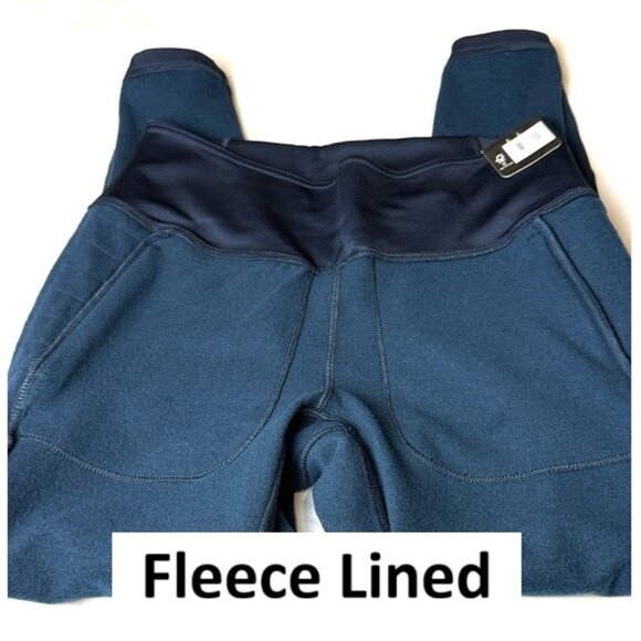 Spyder Active High Rise Pocket Legging, Fleece Lined, Navy, Women's Size M - Picture 2 of 11